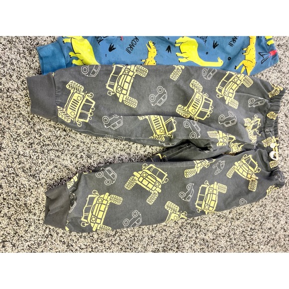 Kids Waterproof Pajama Pants 2 Bundle Dinosaur Truck Print‎ Blue Gray Size 4 - Picture 3 of 7